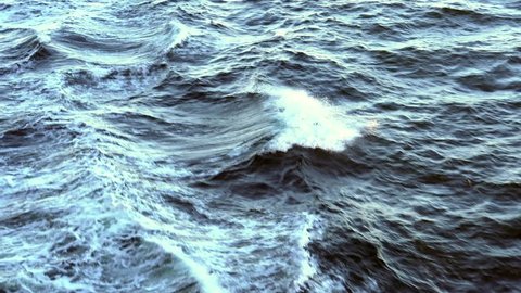 Waves in the Baltic sea filmed from a ship.