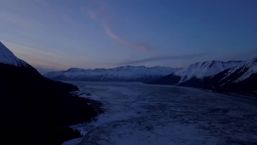 Winter evening views of Alaska