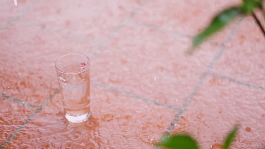 Rainy season in Asia in slow motion