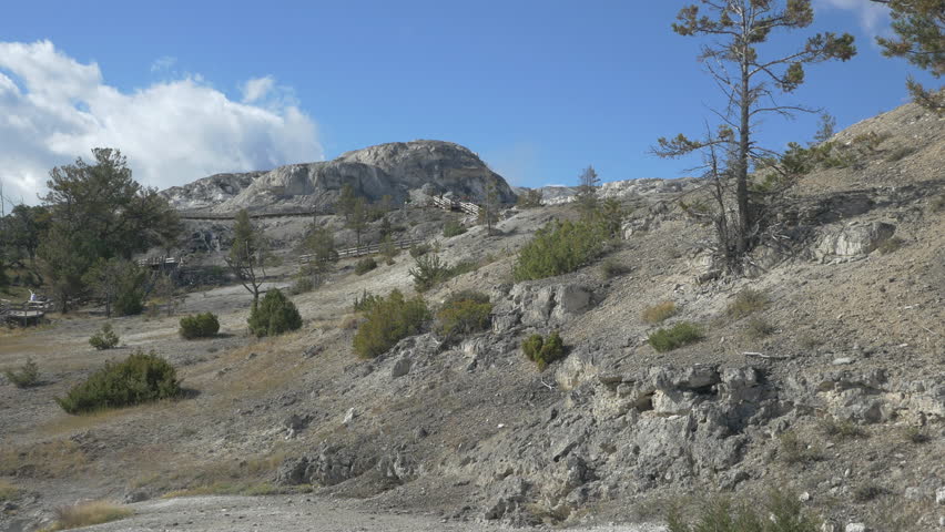 Rocky hills at Yellowstone National Park in a beautiful afternoon, Wyoming
