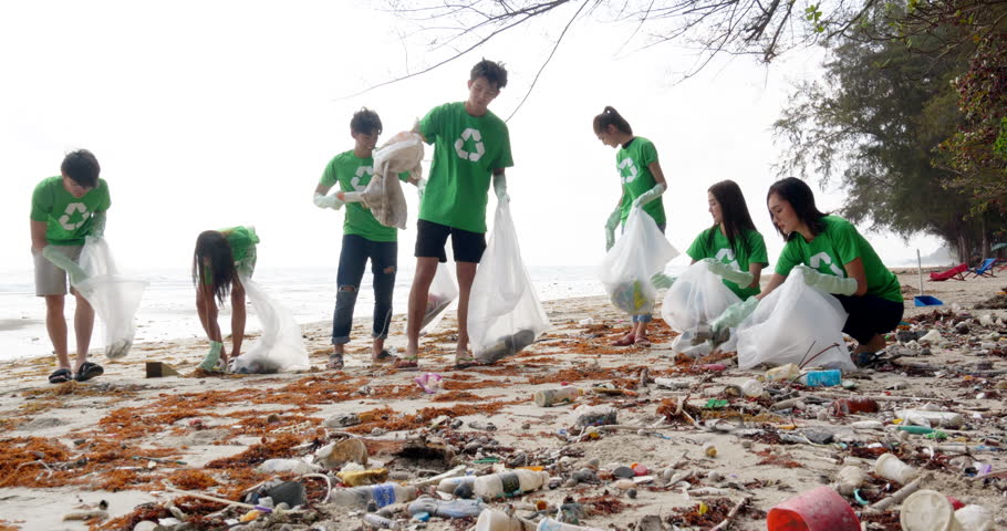 Plastic trash on beach Footage | Stock Clips