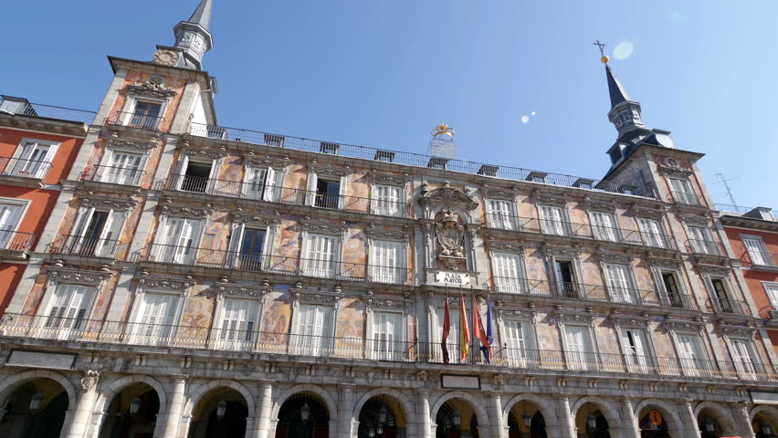 Details of the famous Plaza Mayor in Spain