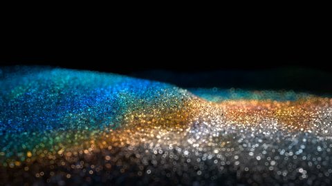 Blue Golden Silver Shiny moving glitter background abstract seamless VJ loop particles alpha matte