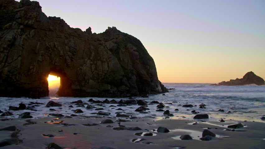 Keyhole rock Big Sur Sunset