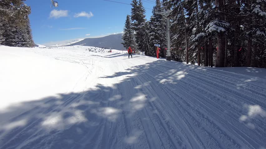skiing in Colorado with first person view