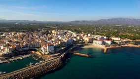 Tarragona. Drone in Ametlla de Mar. Catalonia. Spain. 4k Video