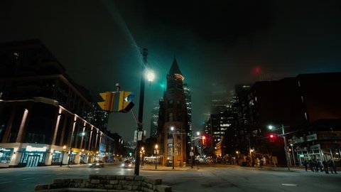 Toronto Flatiron Building Timelapse at Night
