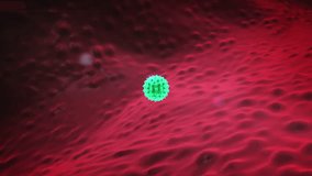 Virus inside the human body, Medical video background animation, model of virus