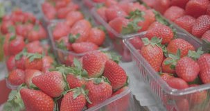 Strawberries with strawberry leaf