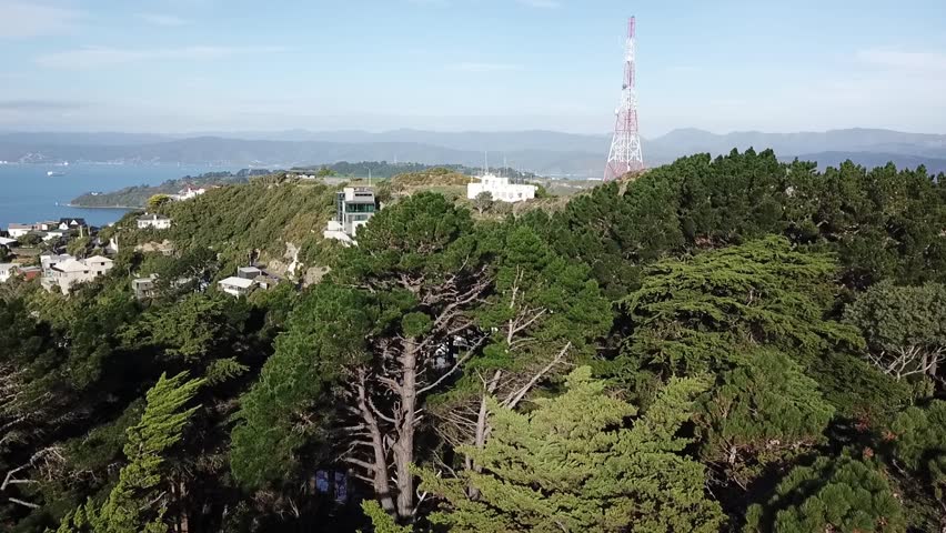 Aerial footage of Wellington City, New Zealand. 