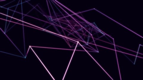abstract technology loop-able background with camera moving through neon glowing grid  