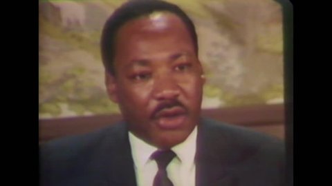 CIRCA 1968 - In an interview with the press, Martin Luther King explains why he didn't just grab a bullhorn to try and calm things down.