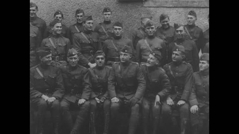 CIRCA 1918 - Officers of the 2nd battalion, 60th Infantry, 5th division pose for the camera.