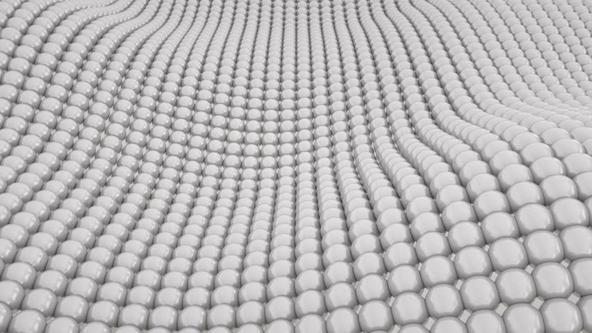 4K seamless loop animation. Abstract 3d rendering spheres background. Spheres moving on the surface. | Shutterstock HD Video #1025293193