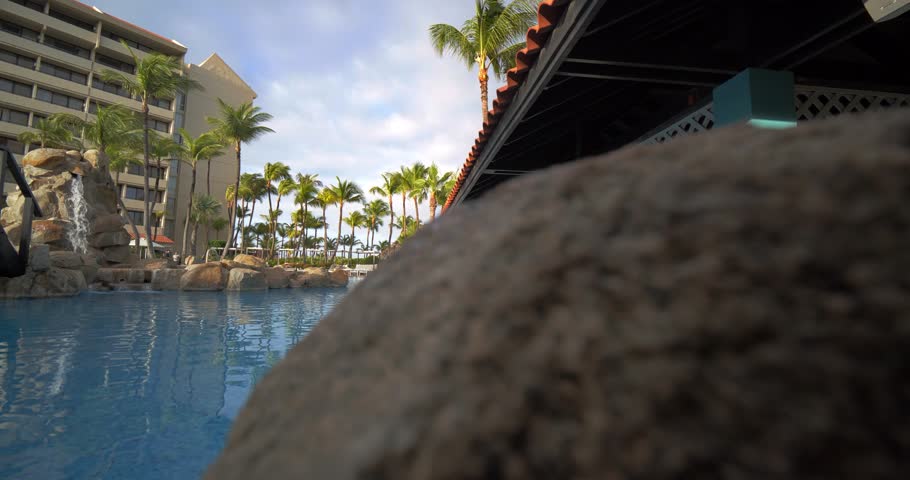 Empty Pool Bar at Tropical Caribbean Resort