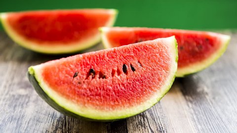 Stop motion of watermelon and bite marks