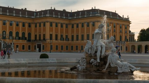 VIENNA, circa 2019 - Close-up shot of the Schonbrunn Palace, a former imperial summer residence located in Vienna, Austria