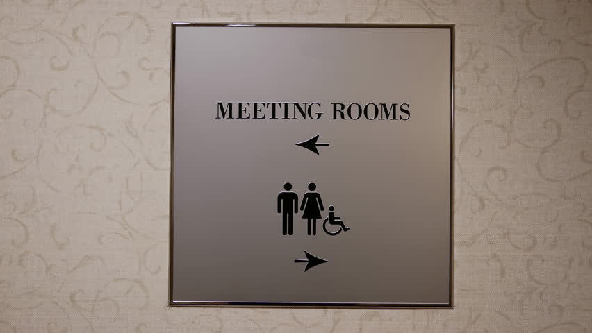 Motion of meeting rooms logo on wall with 4k resolution