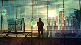 Successful trader and infographics in augmented reality - Powered by Shutterstock - Get 15% off with code: PIKWIZARD15