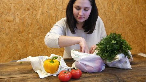 Woman Sells Vegetables On Counter Farmer Stock Footage Video (100% ...