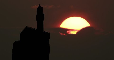 Florence Italy Silhouette at Sunset Sunrise Timelapse