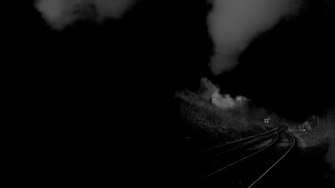 Close up old style shot of steam train and smoke UK 4K 