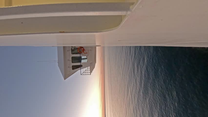 Irish ferry leaving Cherbourgh in France to Dublin harbour - Ireland.