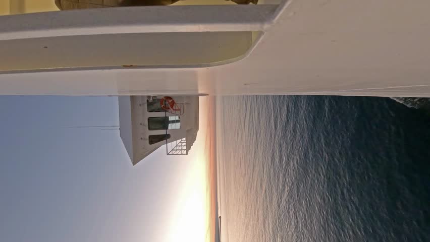 Irish ferry leaving Cherbourgh in France to Dublin harbour - Ireland.