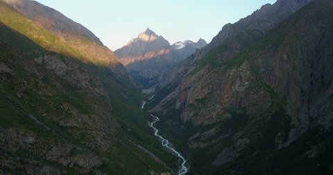 Belogorka waterfall in Kyrgyzstan