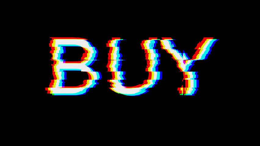 From the Glitch effect arises text BUY. Then the TV turns off. Alpha channel Premultiplied - Matted with color black | Shutterstock HD Video #1025367446