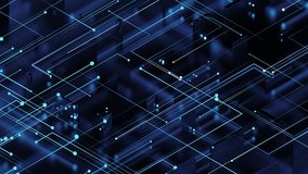 Isometric 3d render abstract reflective background with particles that goes to center from the opposite side. Two side particle emission. Digital theme. - Powered by Shutterstock - Get 15% off with code: PIKWIZARD15