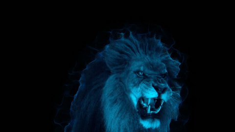 Lion Ghost Roaring