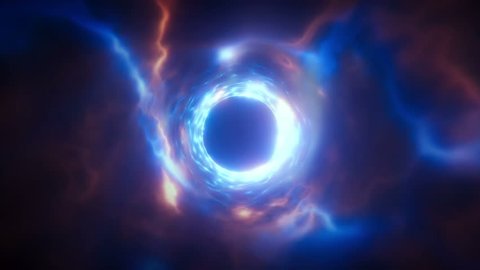 Abstract energy tunnel in space. Energy force fields Tunnel in outer space. Vortex energy flows Video Stok