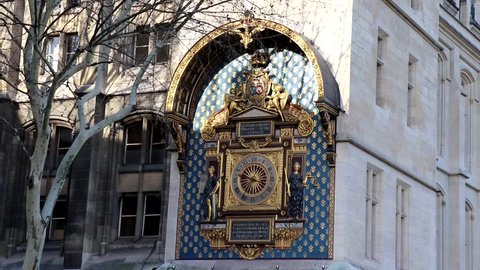 The oldest clock of Paris (1370), Paris, France, March 2019