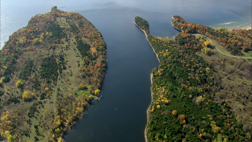 AERIAL United States-Shoreline Near Plattsburgh 2008