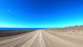 Adventure Travel in a desert. POV Video Footage in 4K. Fuerteventura