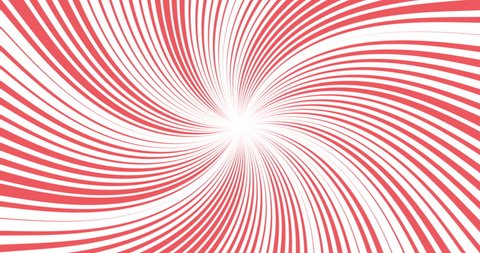 Loopable rotating coral spirals on white background