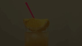 Orange cocktail sunrise effect. 4k video stock footage.