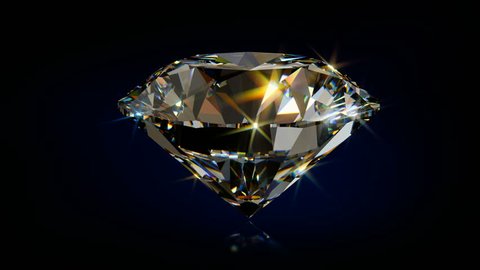 Diamond Close Isolated On Black Background Stock Footage Video (100% ...