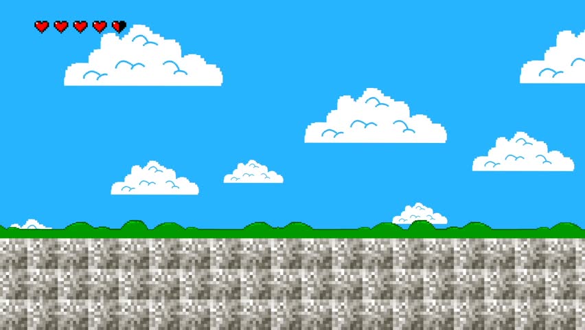Pixel art Game Design 8 bit video vector. Animation of old style pixel ...