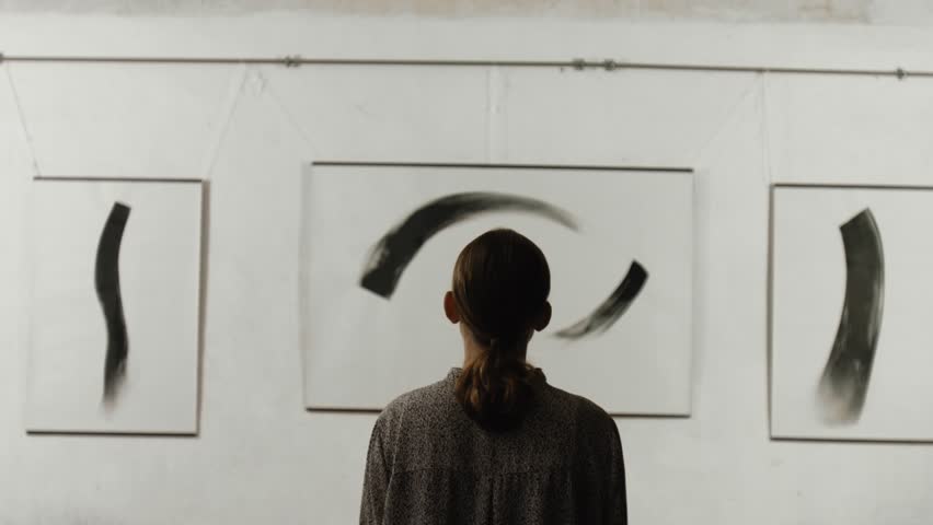 Artist at his exhibition