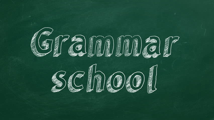 Hand drawing "Grammar school" on green chalkboard Royalty-Free Stock Footage #1025438702