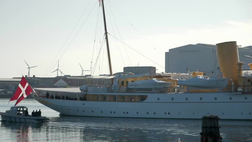 The Danish Royal Yacht on a sunny summer day.