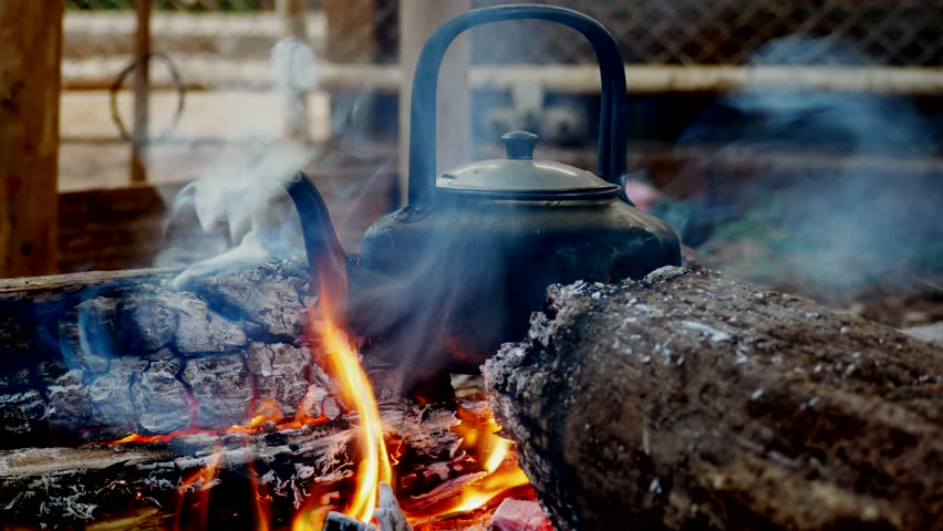 kettle on fire
