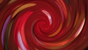 Looping abstract spiral background in warm red and yellow paint textures suitable for vj loops and music videos.