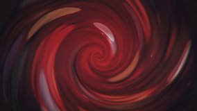 Looping abstract liquid spiral background in warm red and yellow paint textures suitable for vj loops and music videos.