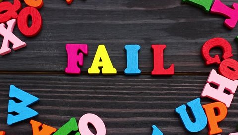 The word fail with colored letters