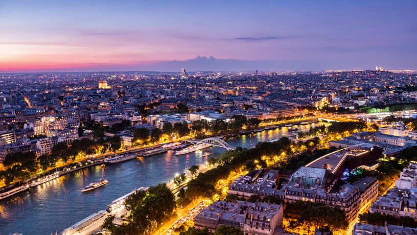 Sunset on the Seine in Paris, France image - Free stock photo - Public ...