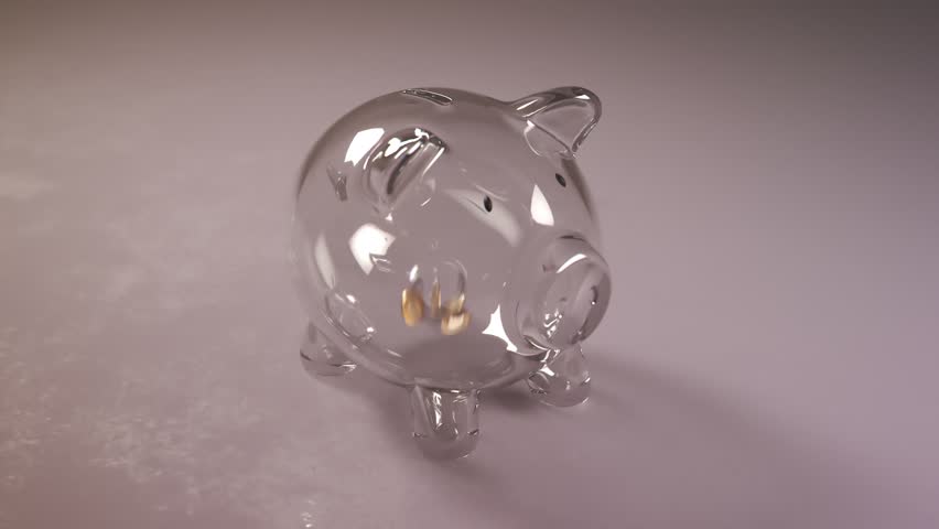 Cute glass piggy bank stuffed with huge amounts of coins. Money fast grows inside the pig - a symbol of wealth, frugality and efficient invest planning. Perfect for business related purposes.
 Royalty-Free Stock Footage #1025481569