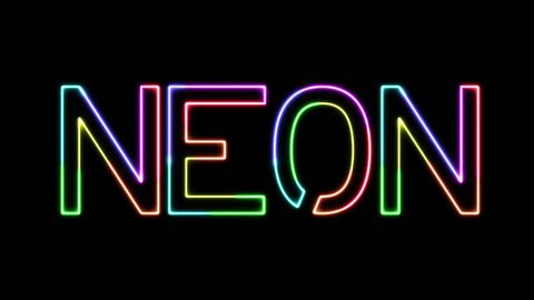 Neon Seven Glowing Colors Neon Text Stock Footage Video (100% Royalty ...